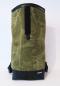 Preview: Upcycling Backpack, made of olive army tent Canvas, tractorhose and Seatbelts, the interior is made of Tarpaulin in 3 sizes