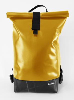 Rolltop Rucksack aus LKW-Plane Gelb in 3 Größen