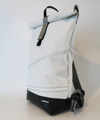 Upcycling Backpack, made of used sail, tractorhose and Seatbelts, the interior is made of Tarpaulin in 3 sizes