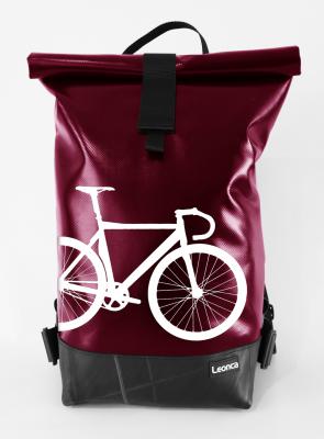 Upcycling Rolltop Rucksack aus LKW-Plane, Traktorschlauch und Autogurten in 12 verschiedenen Farben und 3 Größen