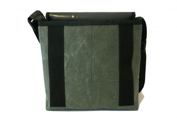 Upcycling bag made from used motorcycle hose and amry tent linen