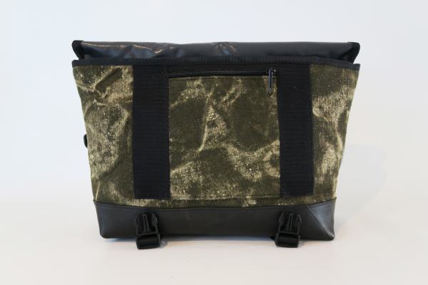 Messenger Bag made from bluegrey army tent linen