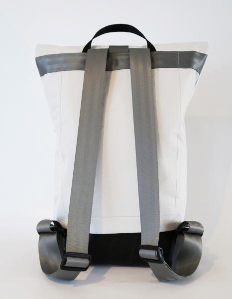 Upcycling Backpack, made of used sail, tractorhose and Seatbelts, the interior is made of Tarpaulin in 3 sizes