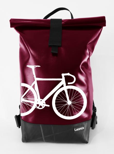 Upcycling Rolltop Rucksack aus LKW-Plane, Traktorschlauch und Autogurten in 12 verschiedenen Farben und 3 Größen