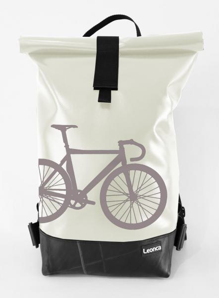 Upcycling Rolltop Rucksack aus LKW-Plane, Traktorschlauch und Autogurten in 12 verschiedenen Farben und 3 Größen
