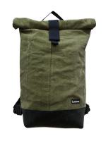 Rollrucksack aus Leinen - Oliv